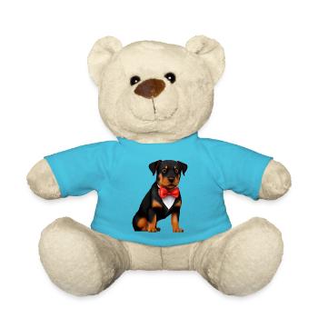 Rottweiler avec nœud papillon chien costume chiot - Nounours - bleu outremer - Devant