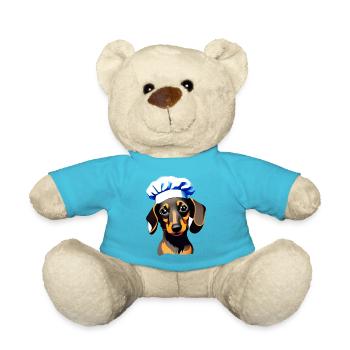 Dachshund Gastronom Hund Dackelwelpe Kochen Hunde - Teddy - Atollblau - Vorne