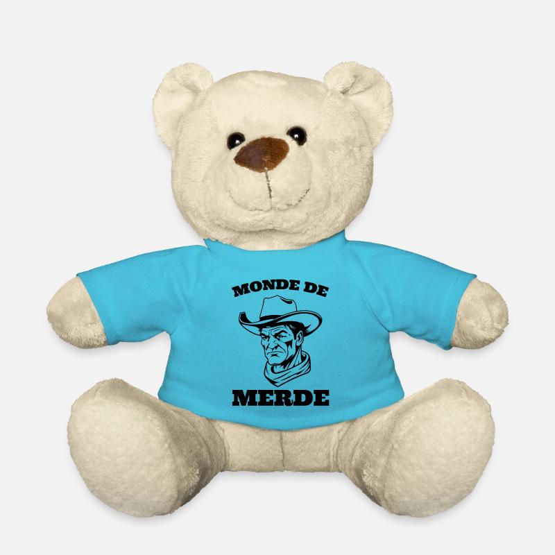 citation parodie Monde de merde - Nounours - bleu outremer