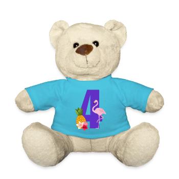 4-jähriges Jubiläum Flamingo - Teddy - Atollblau - Vorne