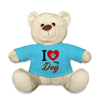 i love my dog - Teddy Bear - atoll blue - Front