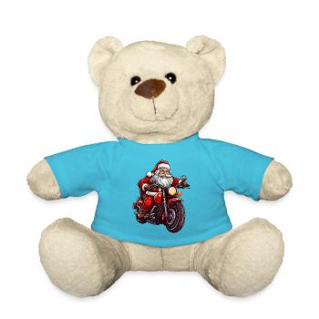 Motorrad Weihnachten - Teddy - Atollblau - Vorne
