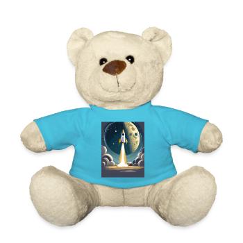 Bring mich zum Mond Vintage Space Rocket Start - Teddy - Atollblau - Vorne