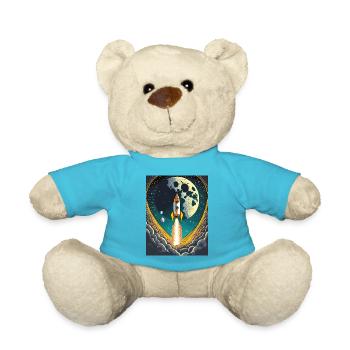 Bring mich zum Mond Vintage Space Rocket Start - Teddy - Atollblau - Vorne