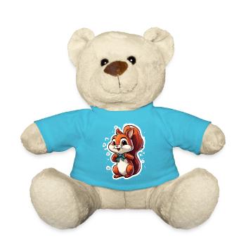 Eichhörnchen / Tier / Nagetier / Waldtier / Comic - Teddy - Atollblau - Vorne