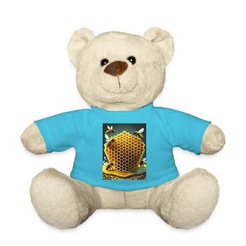 Ich bin ein cooler stolzer Imker-Logo-Designer - Teddy - Atollblau - Vorne