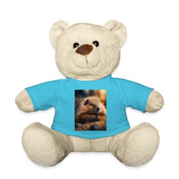 Cute animals doing hibernation – marmot - Teddy Bear - atoll blue - Front