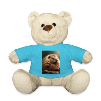 Cute animals doing hibernation – marmot - Teddy Bear - atoll blue - Front