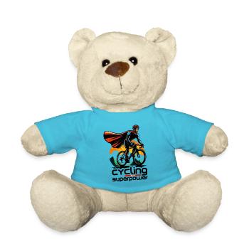 Superpower Cyclist - Teddy Bear - atoll blue - Front