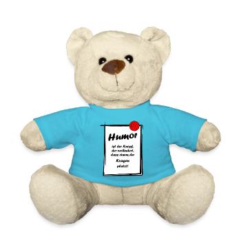 Humor Saying Sayings Jokes - Teddy Bear - atoll blue - Front
