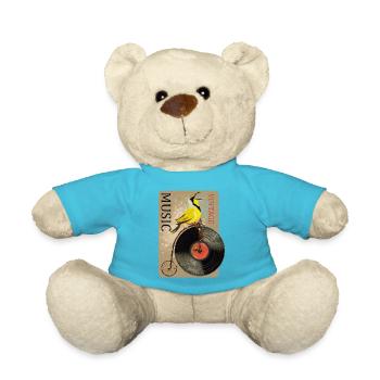 Vintage Musik Vogel Design - Teddy - Atollblau - Vorne