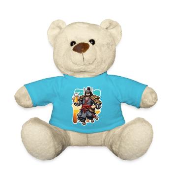 Samurai / Japanese / Harakiri / Katana / Man - Teddy Bear - atoll blue - Front