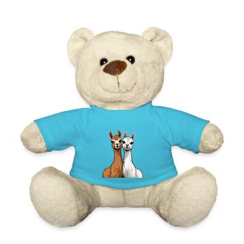 Zwei süße Lamas - Teddy - Atollblau - Vorne