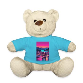 Colorful city on the mountain lake - Teddy Bear - atoll blue - Front