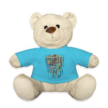 Abstrakte & Moderne Kunst - Architektur Muster - Teddy - Atollblau - Vorne