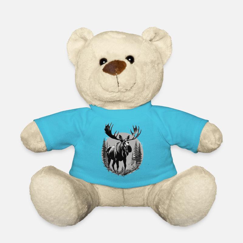 Elch im Wald Skandinavien Aufkleber Schweden - Teddy - Atollblau