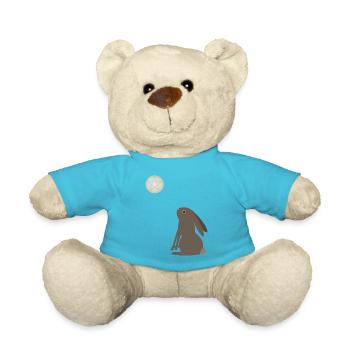 Magical Wiccan Hare and Pentacle Moon - Teddy Bear - atoll blue - Front
