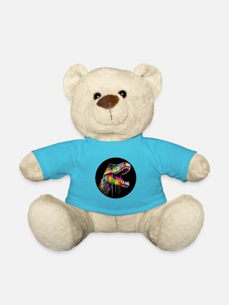 T Rex colorful5 - Teddy Bear - atoll blue