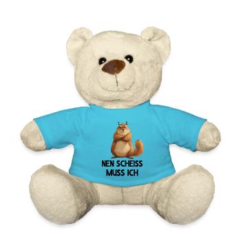 Eichhörnchen Baumhörnchen Nen scheiss muss ich - Teddy - Atollblau - Vorne