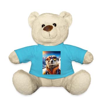 Meerkats on a skiing holiday - Teddy Bear - atoll blue - Front
