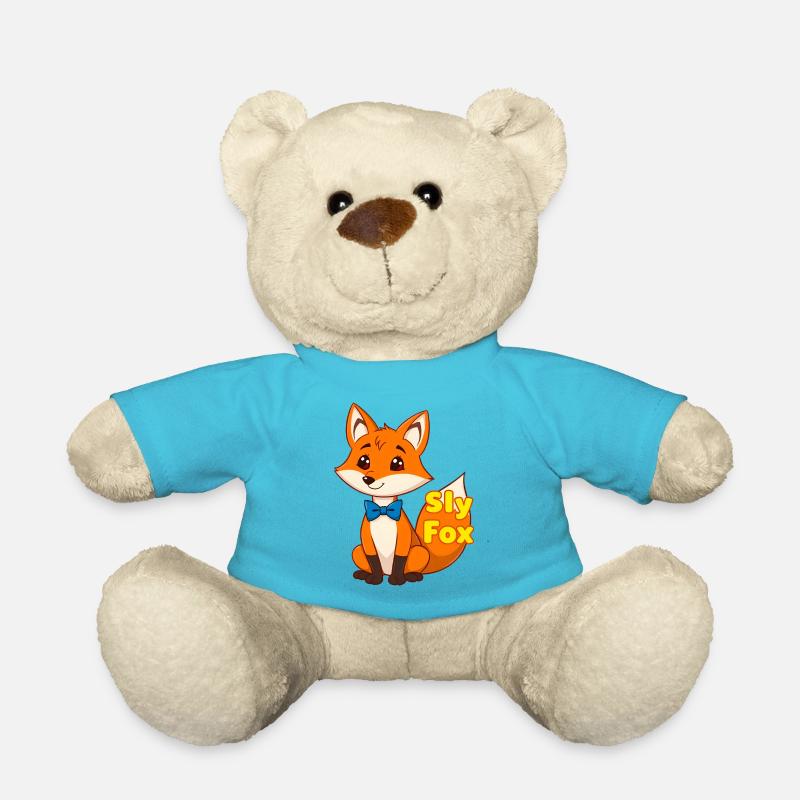 Charmant renard de dessin animé avec nœud papillon bleu - Nounours - bleu outremer