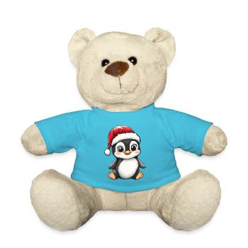 Penguin Christmas Cute Cute Christmassy - Teddy Bear - atoll blue - Front