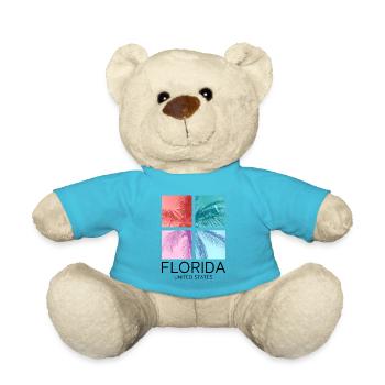Florida USA Miami America Summer Palm Trees Beach - Teddy Bear - atoll blue - Front