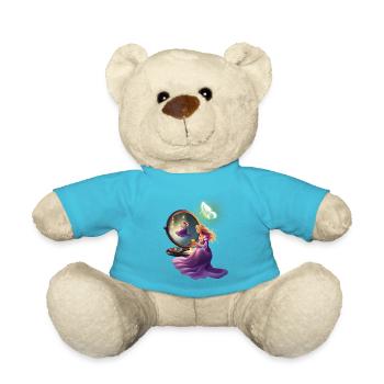 Princesse devant le miroir - Nounours - bleu outremer - Devant
