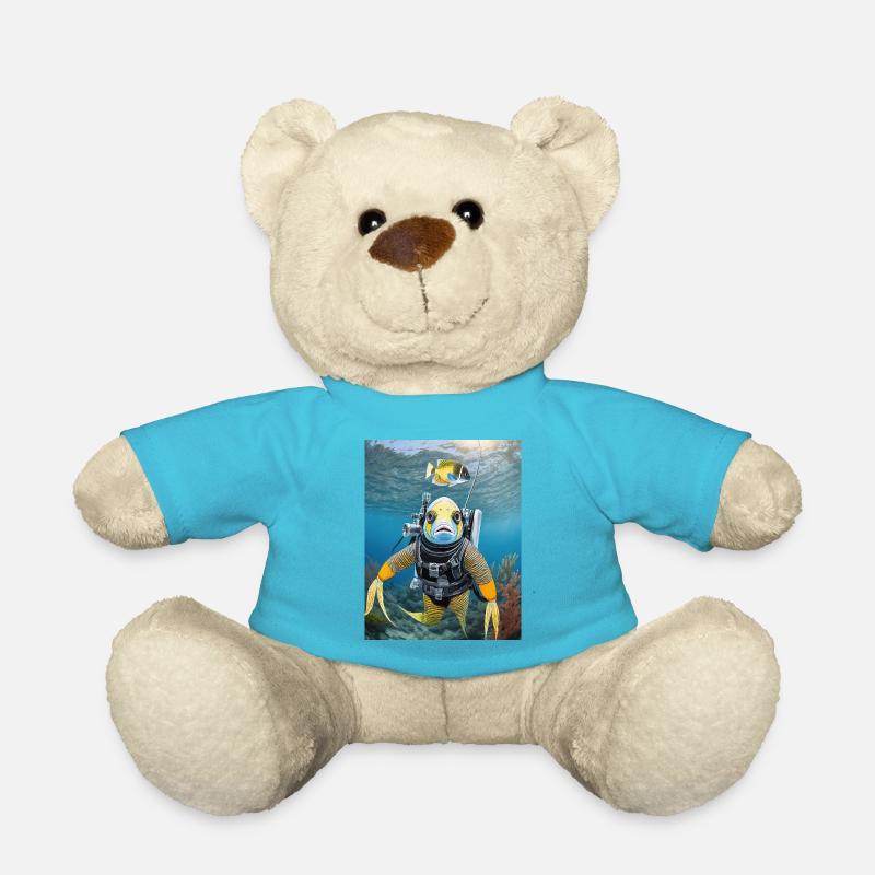Fish in a diving suit 3 - Teddy Bear - atoll blue
