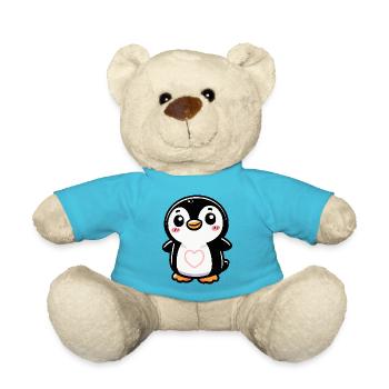 pinguin comic heart - Teddy - Atollblau - Vorne