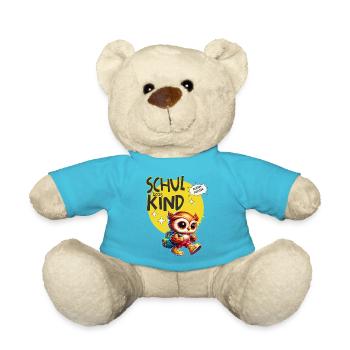Schulkind 2025 - Eulenklasse Grundschule T-Shirt - Teddy - Atollblau - Vorne