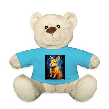 Kaninchen in der digitalen Kunst - Teddy - Atollblau - Vorne