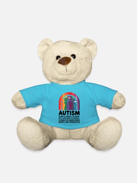 Embracing Neurodiversity - Autism Spectrum - Teddy Bear - atoll blue