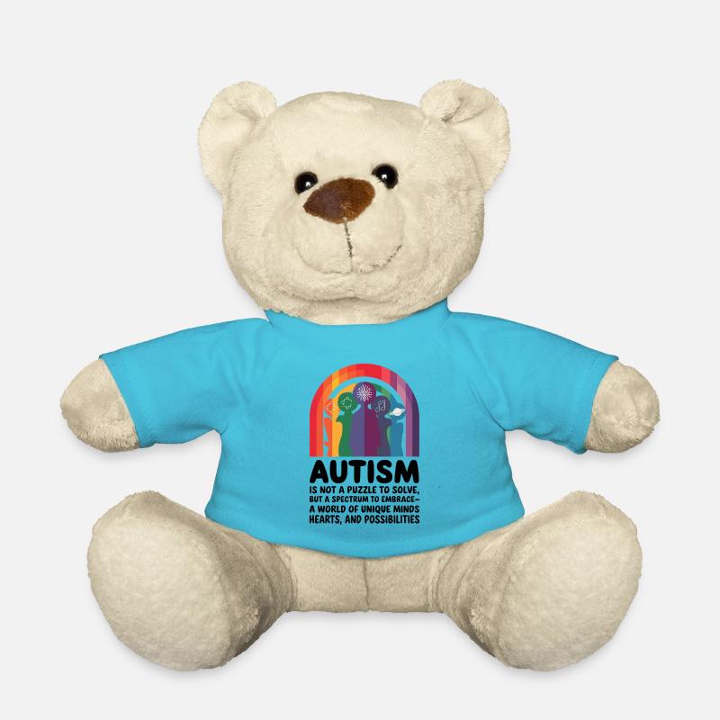 Embracing Neurodiversity - Autism Spectrum - Teddy Bear - atoll blue
