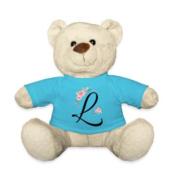 Letter l flowers - Teddy Bear - atoll blue - Front