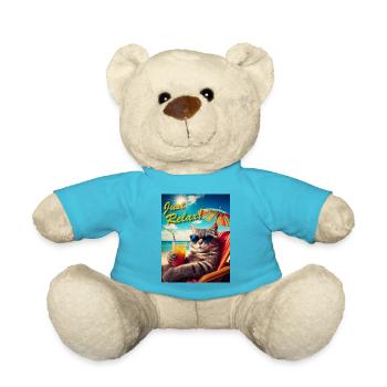 Just Relax Cat - Teddy Bear - atoll blue - Front