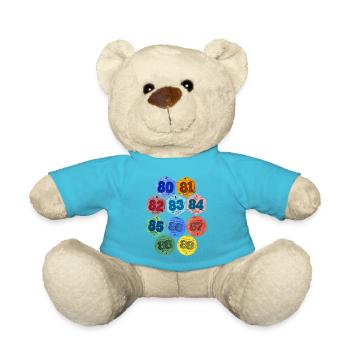 Zurück zu den 80er - 80er Jahren Autoaufkleber - Teddy - Atollblau - Vorne