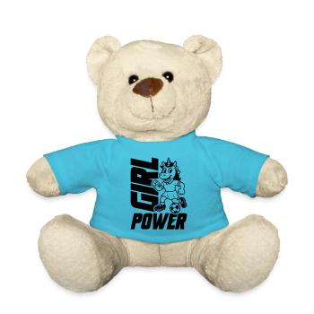 Soccer Unicorn Girl Power - Teddy Bear - atoll blue - Front