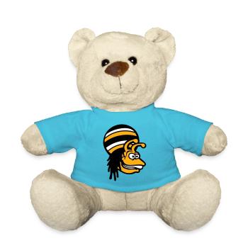 snail reggae music rasta hair hat Jamaica - Teddy Bear - atoll blue - Front