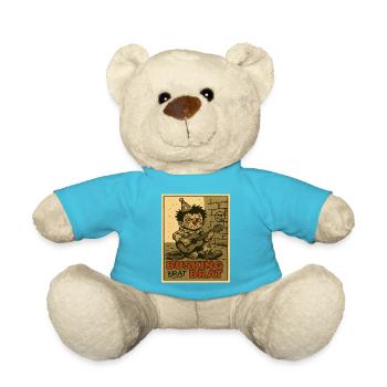 Busking Brat Clown Boy with Guitar Poster - Teddy Bear - atoll blue - Front