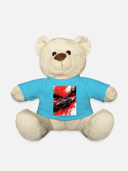 Rasender Rot Schwarz Japan  - Teddy - Atollblau