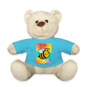 bee - Teddy Bear - atoll blue - Front