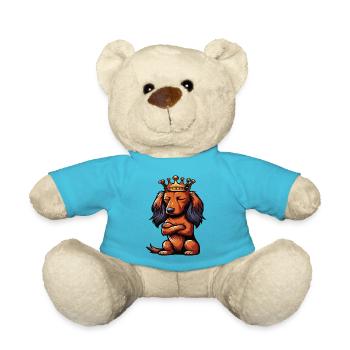 Langhaardackel Dackel Dackelhalter Teckel Tekkel - Teddy - Atollblau - Vorne