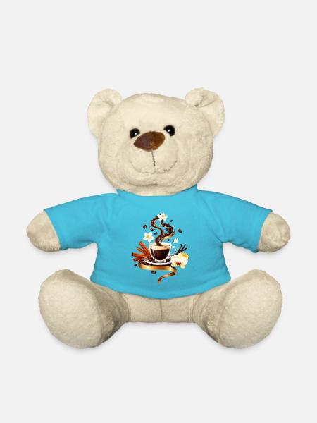 Cocoa Espresso Bloom Swirl - Teddy Bear - atoll blue