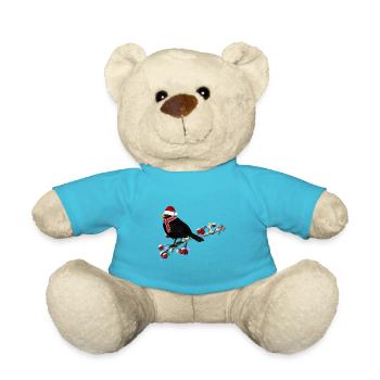 Amsel Lichterkette Vogel auf einem Ast Vogelfreund - Teddy - Atollblau - Vorne