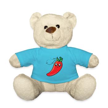 Cute hot chili cartoon - Teddy Bear - atoll blue - Front
