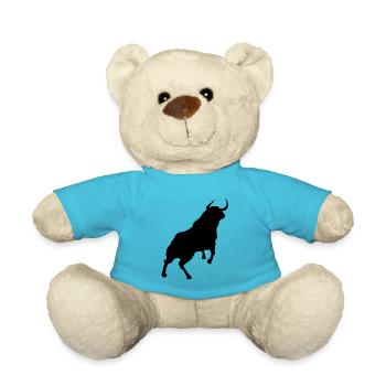 Stier Stierkampf Matador Kampf arena Geschenk - Teddy - Atollblau - Vorne