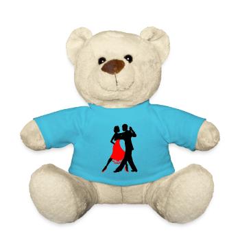 ich liebe tanzen Tänzer Tänzerin Tanzpaar Geschenk - Teddy - Atollblau - Vorne