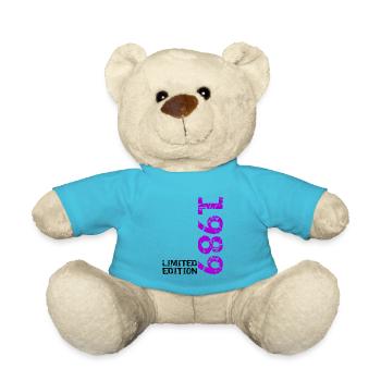 1989 Limited Edition Birthday Gift Wife Husband - Teddy Bear - atoll blue - Front