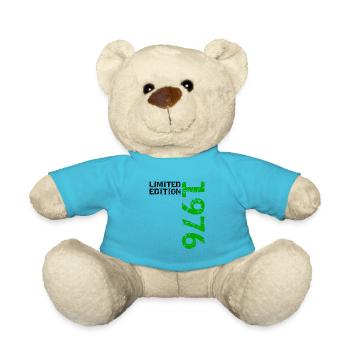 1976 Limited Edition Birthday Gift Wife Husband - Teddy Bear - atoll blue - Front